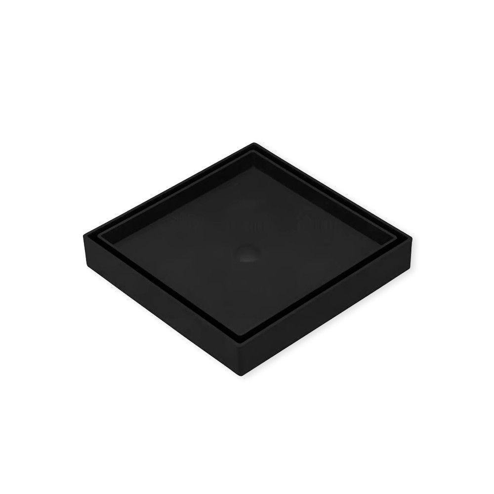 Ralo 10x10 Oculto Preto Plástico Abs para Piso e Porcelanato - 3