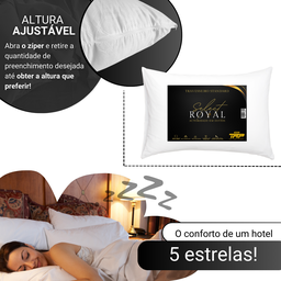Kit Travesseiro Select Royal Linha Hotelaria com Fronha Cetim Antifrizz - 5