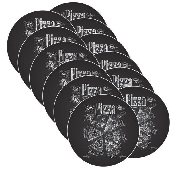 Sousplat Pizza Black - 12 Peças - Sem base - 1