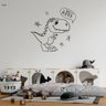Adesivo de Parede Infantil Dinossauro Estrlinhas Preto Decorativo - 3