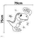 Ver imagem 2 de Adesivo de Parede Infantil Dinossauro Estrlinhas Preto Decorativo