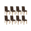 Ver imagem 1 de Kit 8 Cadeiras Sala Jantar Maia 8 Un Nature/suede Mascavo Chocolate - Cimol