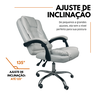 Cadeira de Escritório Presidente Reclinável Ergonômica - Branco - 5