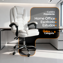 Ver imagem 4 de Cadeira de Escritório Presidente Reclinável Ergonômica - Branco