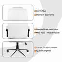 Ver imagem 7 de Cadeira de Escritório Presidente Reclinável Ergonômica - Branco