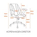 Ver imagem 3 de Cadeira Escritório Diretor Giratória Couro Ecológico (PU) Kopenhagen - Cor: Caramelo