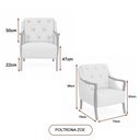 Ver imagem 3 de Poltrona Decorativa 75cm Zoe Linho Bege - Sallar Home