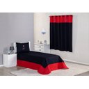 Ver imagem 1 de Kit Cobre Leito e Cortina Infantil Oxford Solteiro Masculino