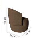 Ver mais imagens de Kit Namoradeira + 2 Poltronas Decorativa Beatriz Orgânica Linho Marrom