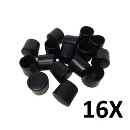 Kit 16 Ponteira Cadeiras Mesa Pés Móveis Tubos Preta 5/8'' - 1