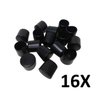 Kit 16 Ponteira Cadeiras Mesa Pés Móveis Tubos Preta 5/8'' - 1