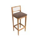 Ver imagem 4 de Kit 4 Banquetas Estofada em Linho Encosto Palhinha Bruna:mel com Linho Marrom
