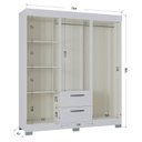 Ver imagem 2 de Guarda Roupa Casal Tóquio 6 Portas Branco Brilho - Poquema
