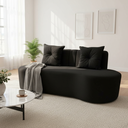 Ver imagem 2 de Sofá 2 Lugares Orgânico Curvo Madrid 150cm Couro Preto