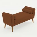 Ver imagem 1 de Puff Recamier Estofado para Quarto Itália 100cm com Pés Palito Bouclê Terracota - Abmaza