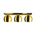 Ver imagem 2 de Lustre Plafon Bola 15 cm Retangular Triplo Dourado