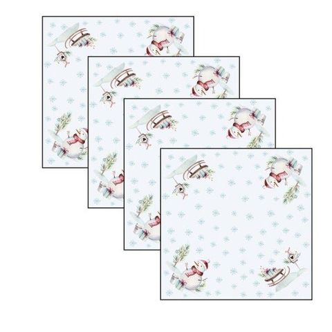 Guardanapo Estampado Boneco Neve - 4 Peças