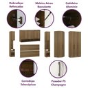 Ver imagem 3 de Guarda Roupa Dormitório Modulado Paris Casal Queen 1,58 M Canto - Roupeiro Luciane M01:avelã / Cinam