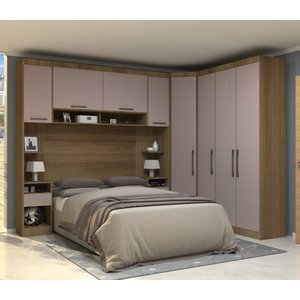 Guarda Roupa Dormitório Modulado Paris Casal Queen 1,58 M Canto - Roupeiro Luciane M01:avelã / Cinam
