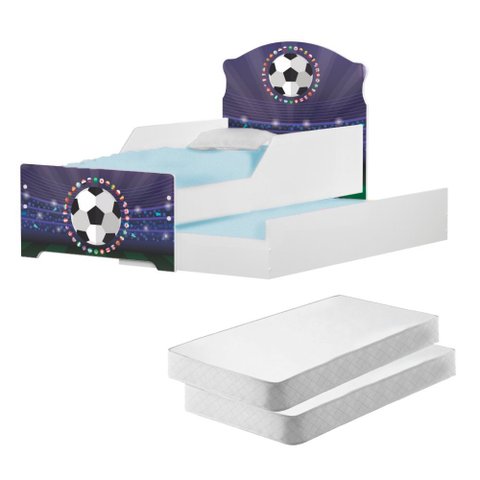 Mini Cama Infantil com Auxiliar Pop Arena da Bola com Colchões
