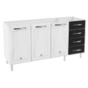 Ver imagem 2 de Balcão de Cozinha em Aço Star New 3 Portas 4 Gavetas Branco/Preto - Telasul