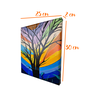 Mini Quadro Artesanal Decorativo com Árvore Morta Pintado a Mão Medindo 30x25cm - 7
