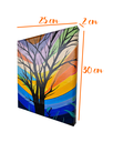 Ver imagem 7 de Mini Quadro Artesanal Decorativo com Árvore Morta Pintado a Mão Medindo 30x25cm