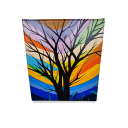 Mini Quadro Artesanal Decorativo com Árvore Morta Pintado a Mão Medindo 30x25cm - 6