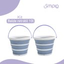 Ver imagem 2 de Kit lavanderia de 2 baldes dobráveis de plástico 10L Simplo