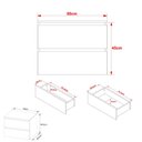 Ver imagem 3 de Gabinete Banheiro 2 Gavetas 60cm Suspenso Multimóveis VCR10087 Amêndoa/Branco