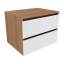 Ver imagem 1 de Gabinete Banheiro 2 Gavetas 60cm Suspenso Multimóveis VCR10087 Amêndoa/Branco