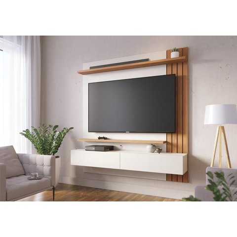 Home Suspenso Juriti 1.5 para Tv até 65” Off White Matte/freijo - Colibri