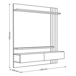 Home Suspenso Juriti 1.5 para Tv até 65” Off White Matte/freijo - Colibri - 5