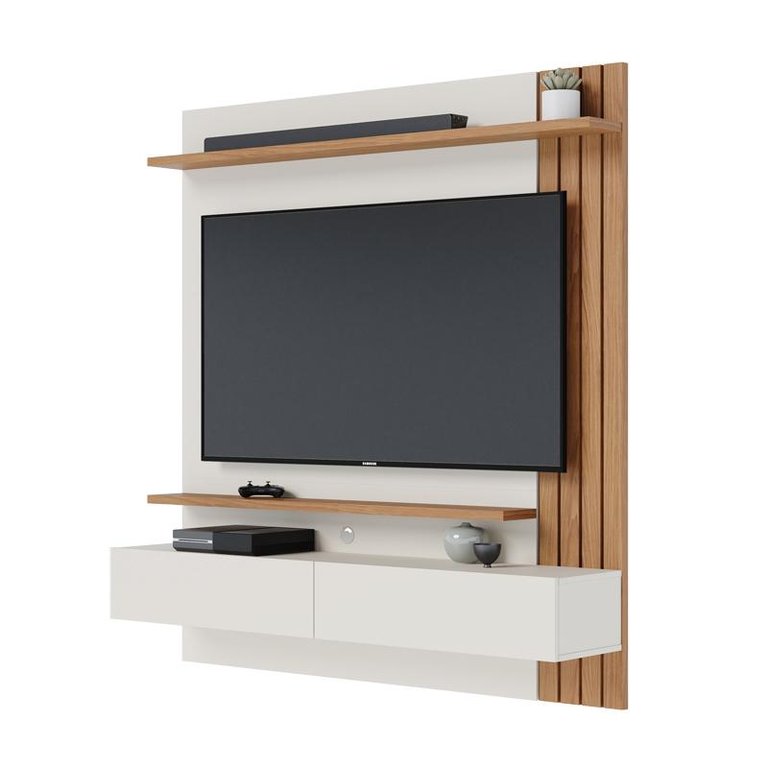 Home Suspenso Juriti 1.5 para Tv até 65” Off White Matte/freijo - Colibri