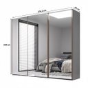 Ver imagem 4 de Guarda Roupa Veneto MDF 3 Portas com Espelho 274,5x230cm Cinza 1000
