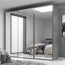 Ver imagem 1 de Guarda Roupa Veneto MDF 3 Portas com Espelho 274,5x230cm Cinza 1000