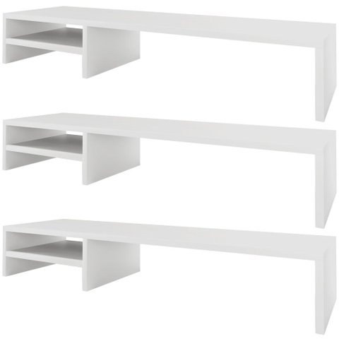 Kit 03 Suportes para Monitor Stand Home Office Lap 90 cm L03 Branco - Lyam Lyam Decor