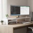 Ver imagem 5 de Kit 03 Suportes para Monitor Stand Home Office Lap 90 cm L03 Branco - Lyam Lyam Decor