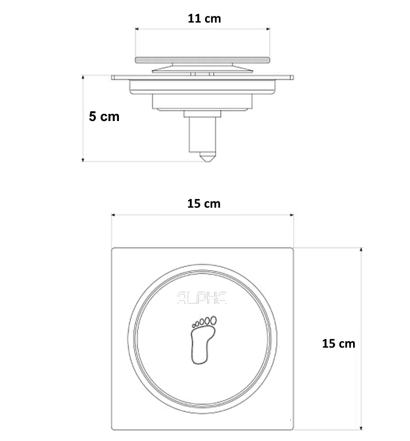 Ralo Click Inteligente P/ Banheiro Quadrado 15 Cm Inox Cromo:Cromado - 10