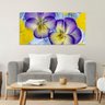 Quadro decorativo - Três Telas - Flores eml Tons Violeta - 120x60cm - 5