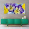 Quadro decorativo - Três Telas - Flores eml Tons Violeta - 120x60cm - 6