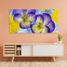 Quadro decorativo - Três Telas - Flores eml Tons Violeta - 120x60cm - 1