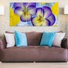 Quadro decorativo - Três Telas - Flores eml Tons Violeta - 120x60cm - 4