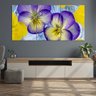Quadro decorativo - Três Telas - Flores eml Tons Violeta - 120x60cm - 3