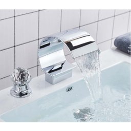 Torneira Misturador Banheiro Lavabo Duplo Comando Prateada - 3
