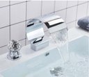 Ver imagem 3 de Torneira Misturador Banheiro Lavabo Duplo Comando Prateada