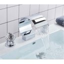 Ver imagem 3 de Torneira Misturador Banheiro Lavabo Duplo Comando Prateada