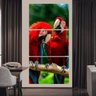 Quadros Decorativos 3 peças Araras Vermelhas 210x100 cm - 1