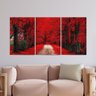 Quadro Decorativo - Três Telas - Caminho com Arvores Vermelhas -120x60cm - 5
