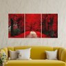 Quadro Decorativo - Três Telas - Caminho com Arvores Vermelhas -120x60cm - 3